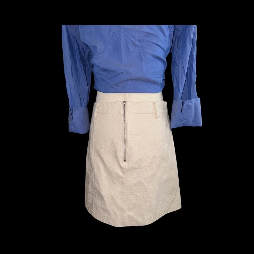 Cream Croc Mini Skirt Y2K Clubwear 2000s Party‎ Fit